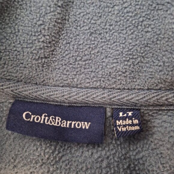 Croft & Barrow Mens 1/4 Zip Fleece Pullover Size Large Tall Blue - Picture 4 of 6
